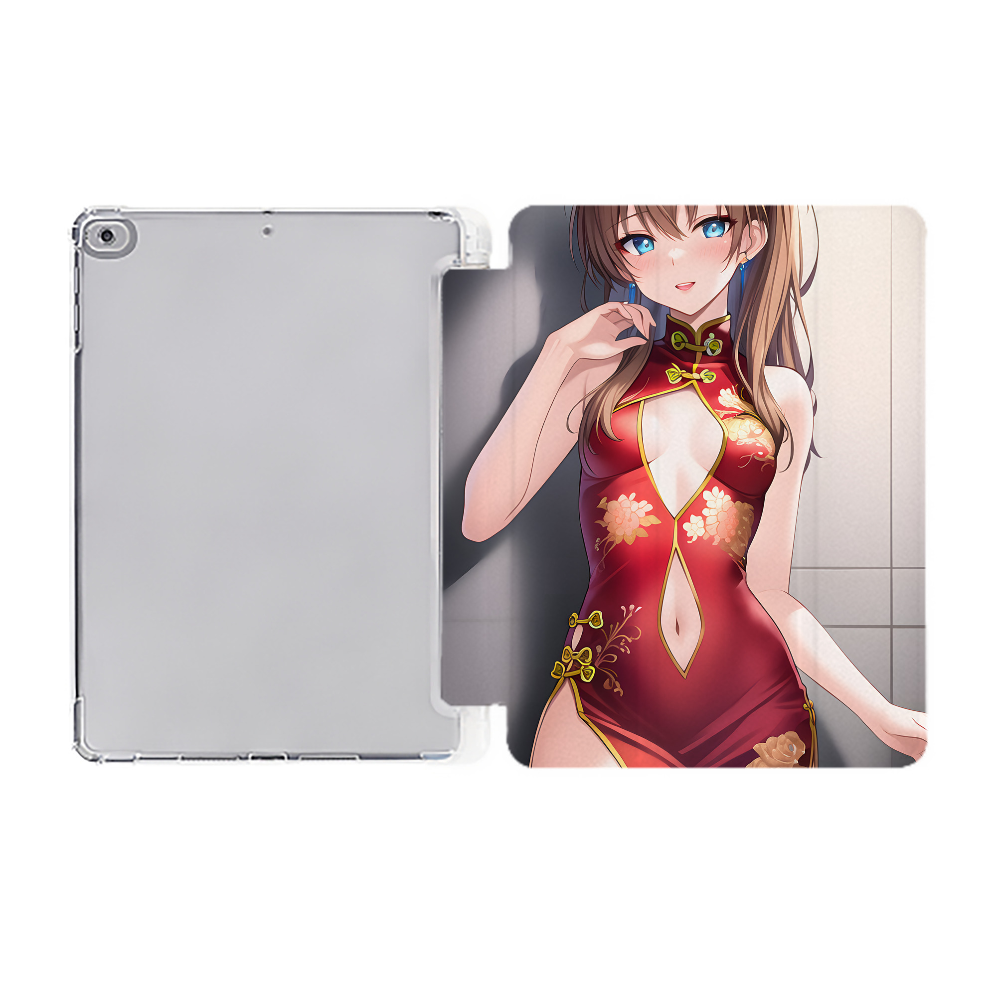 （画像用） EVA 新世紀エヴァンゲリオン IPad ケース ペン収納付き 三つ折りスタンド PUレザー×シリコン 対応機種9.5/10.5/10.9インチ